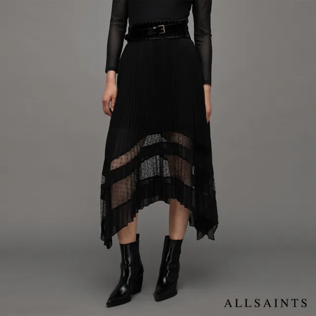 【ALLSAINTS】SABRINA 中長裙Black WS006Z(常規版型)