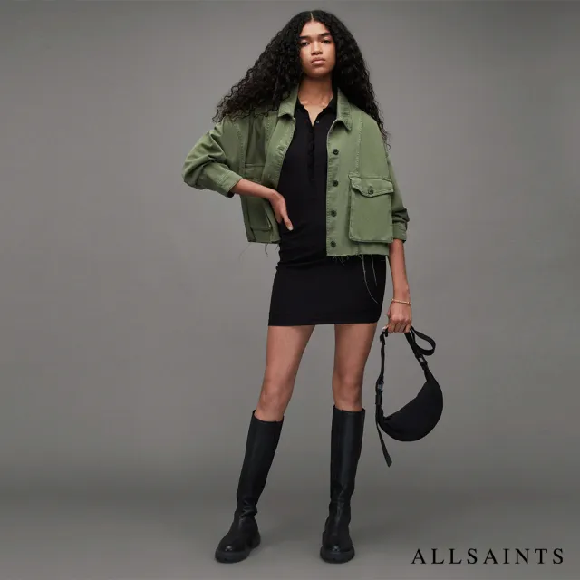 【ALLSAINTS】MORA 短版襯衫Khaki Green WO053Z(寬鬆版型)