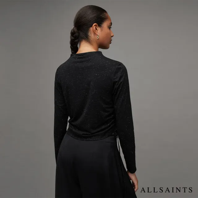 【ALLSAINTS】BETA 金屬感長袖T恤Black WM018Z(舒適版型)