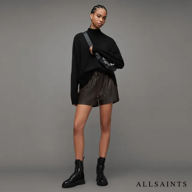 【ALLSAINTS】SHANA 羊皮鬆緊短褲Military Green WL075W(修身版型)