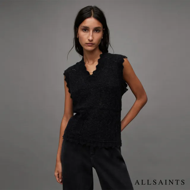 【ALLSAINTS】VANESSA 羊毛針織背心Black WK036Z(修身版型)