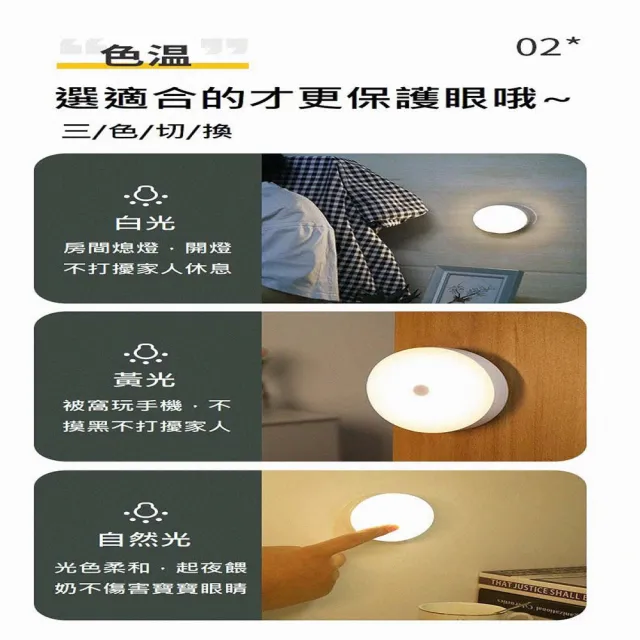 【JG國際】按壓多段調光按鍵開關小夜燈 USB充電 磁吸式(小夜燈  磁吸式 床頭燈 衣櫃燈 走廊燈)