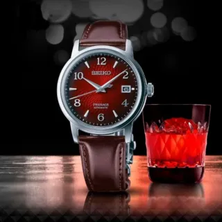【SEIKO 精工】Presage Cocktail 調酒師系列機械錶 SK038  -酒紅(4R35-04A0R/SRPE41J1)