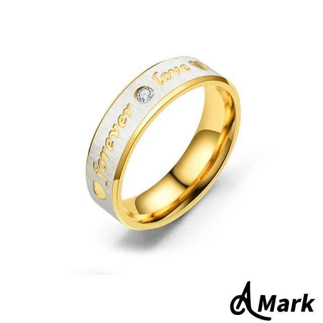 【A MARK】鈦鋼戒指 情侶對戒/Forever Love 永恆之愛鑲鑽鈦鋼情侶對戒 戒指(2款任選)