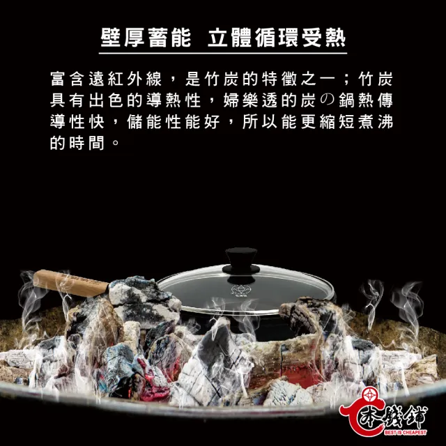 【本錢鋪】婦樂透 遠紅外線全炭百歲鍋-小資獨享二件組A （26cm 單柄煎盤 + 22cm 隨意鍋）