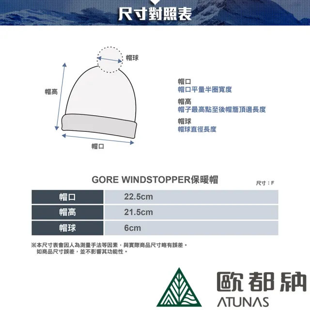 【ATUNAS 歐都納】GORE WINDSTOPPER防風保暖針織毛帽(A1AH2304N駝棕/柔軟透氣/休閒旅遊/登山賞雪禦寒配件)