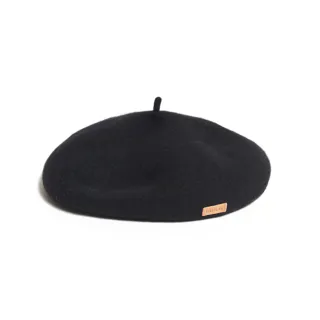 【SOMETHING】女裝 基本素色貝雷帽(黑色)