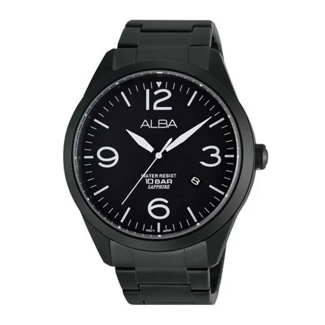 【ALBA】雅柏官方授權A1 男 黑色時尚石英腕錶-44mm(AS9763X1)