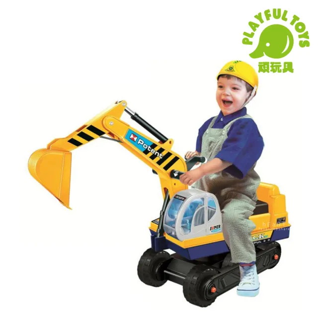 【Playful Toys 頑玩具】乘坐挖土機(兒童滑步車 騎乘玩具 怪手玩具 兒童禮物)