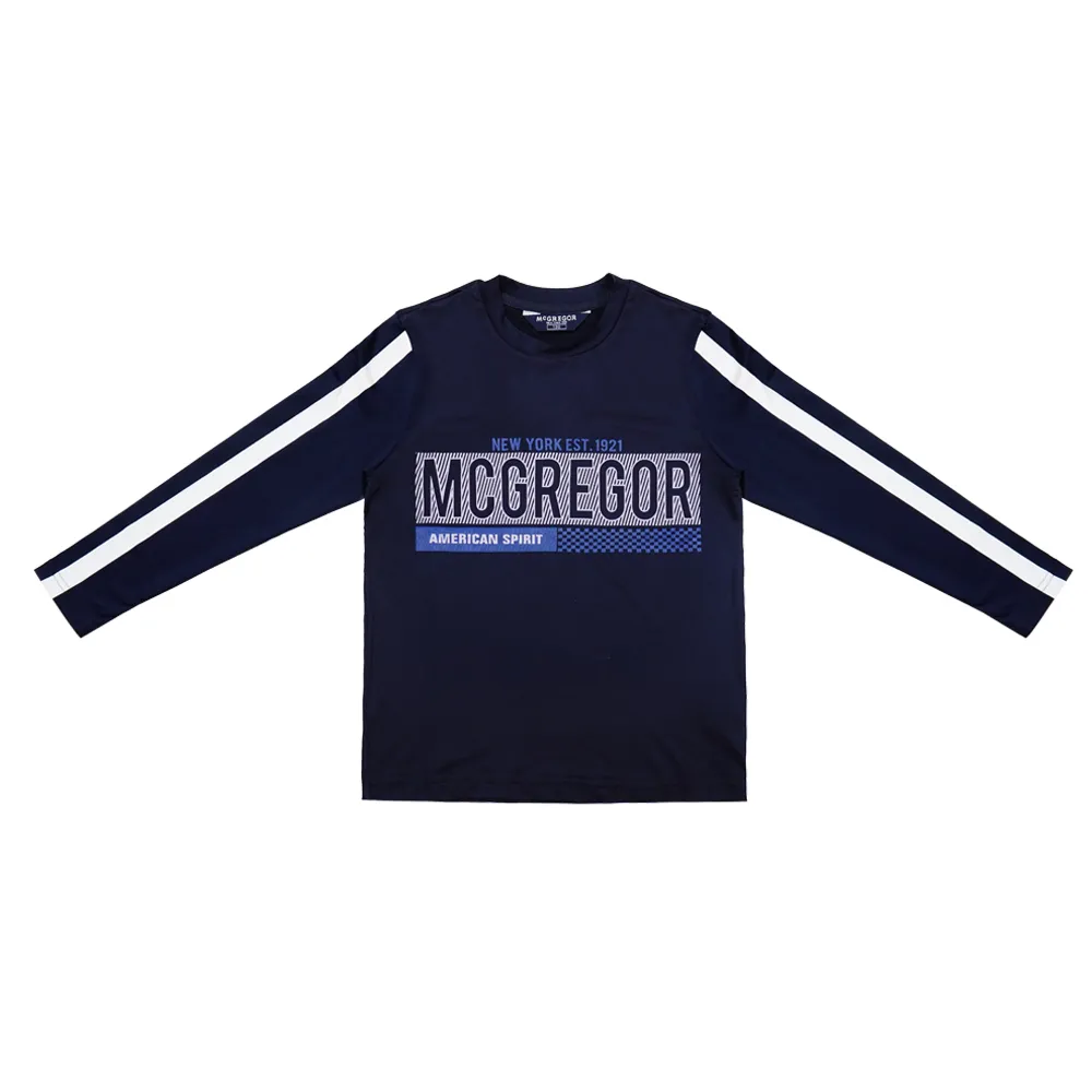 【MCGREGOR 瑪格麗格】長袖字體印花圓領T圓-男童款(236701)