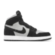 【NIKE 耐吉】童鞋 Jordan 1 Retro High OG PS 中童 黑 灰 Twist 2.0 絨毛(FB1312-001)