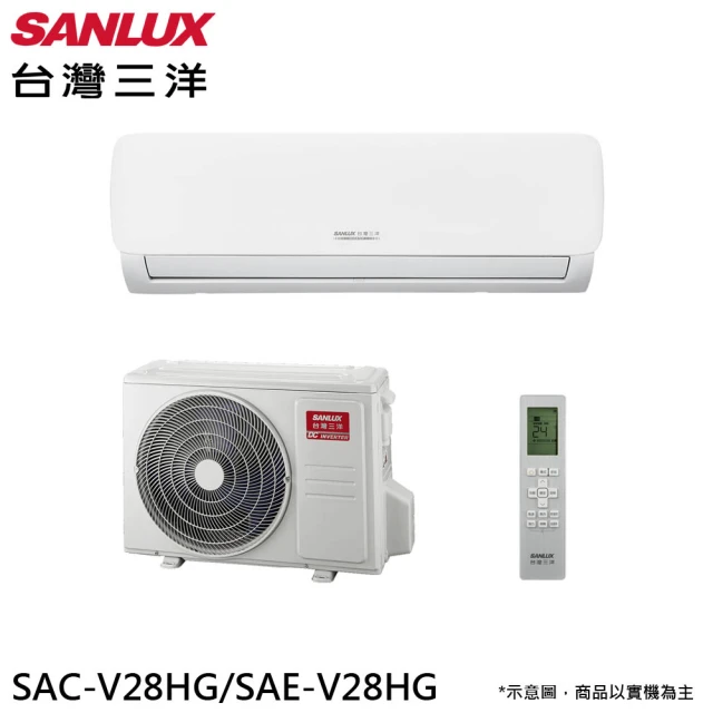 SANLUX 台灣三洋 3-5坪一對一時尚型2.8KW變頻冷暖分離式冷氣(SAC-V28HG/SAE-V28HG)