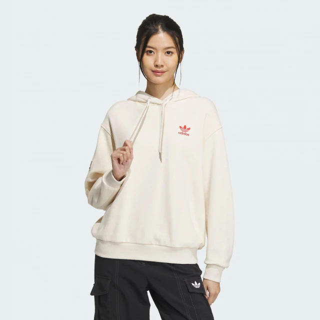 adidas 愛迪達 上衣 女款 長袖上衣 帽T 運動 三葉草 亞規 WS HOODY W N 米白 IW9414