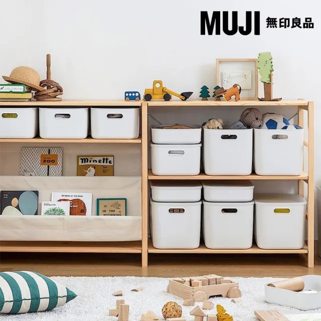 【MUJI 無印良品】軟質聚乙烯收納盒/中+蓋(4入組)