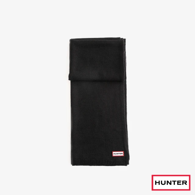 HUNTER 配件-PLAY素面針織圍巾(黑色)