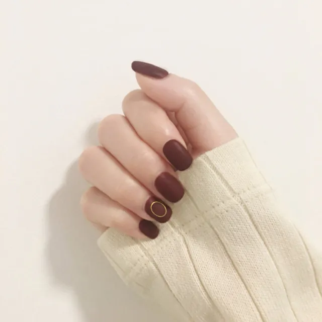 【Paula’s Nail 寶拉美甲】磨砂金圈(指甲貼 光療指甲 美甲貼 指甲貼片 美甲貼片)