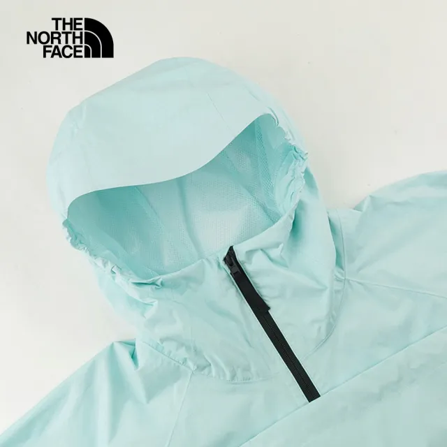 【The North Face 官方旗艦】北面男款藍色防水透氣舒適連帽衝鋒衣｜82VMI0S