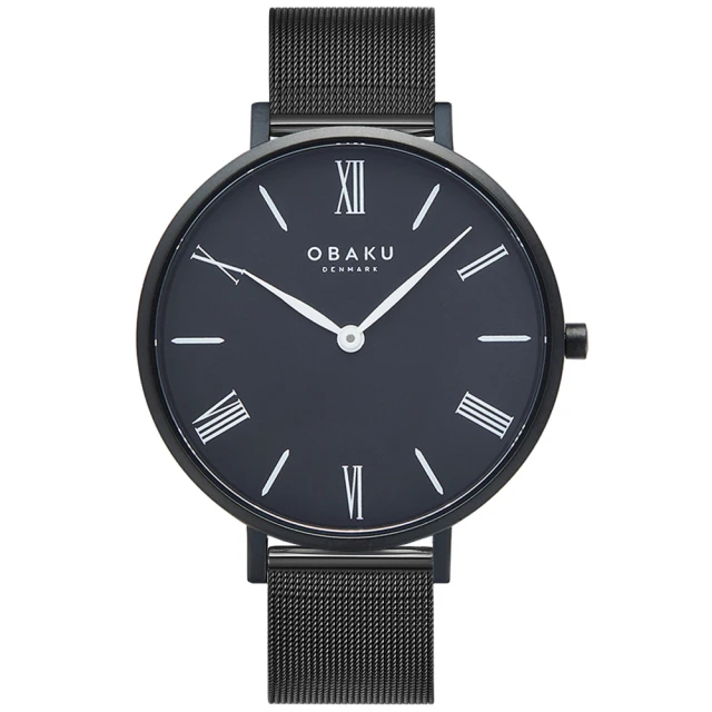 OBAKU 羅馬時刻淑女米蘭時尚腕錶-全黑(V283LXBBMB)