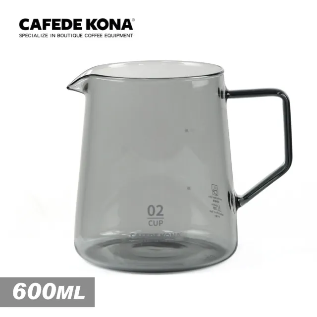 【CAFEDE KONA】玻璃分享壺600ml(透黑)