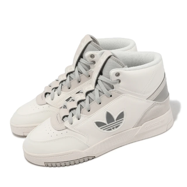 【adidas 愛迪達】休閒鞋 Drop Step XL W 女鞋 米灰 皮革 復古 三葉草 愛迪達(IF2694)