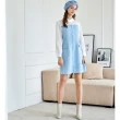 【H2O】假兩件小香風短洋裝 #3634014(米白/淺藍色)