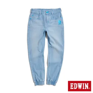 【EDWIN】女裝 EDGE x JERSEYS迦績 超彈力錐形束口牛仔褲(石洗藍)