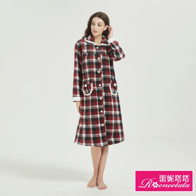 蕾妮塔塔 愛戀熊 秋冬夾棉長袖兩件式睡衣(R27221兩色可