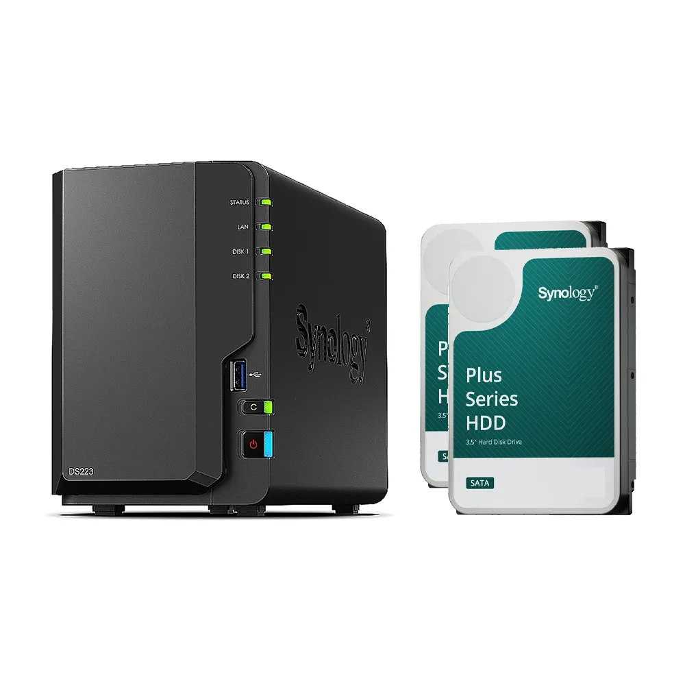 【Synology 群暉科技】搭HAT3300 6TB x2 ★ DS223 2Bay NAS 網路儲存伺服器