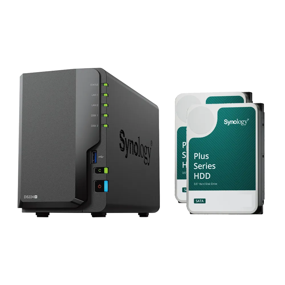 【Synology 群暉科技】搭HAT3300 6TB x2 ★ DS224+ 2Bay NAS 網路儲存伺服器