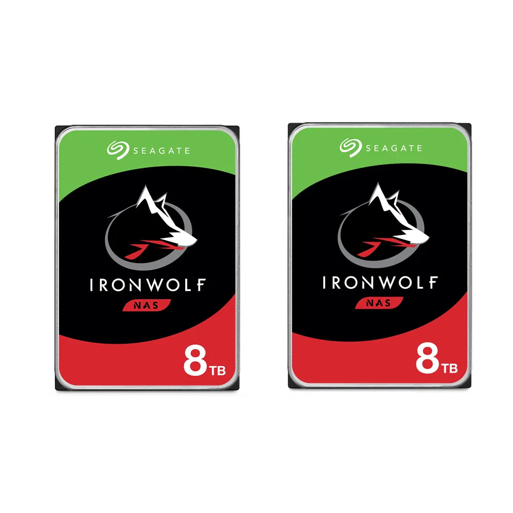 【SEAGATE 希捷】2入組 ★ IronWolf 8TB 3.5吋 7200轉 256MB NAS 內接硬碟(ST8000VN004)