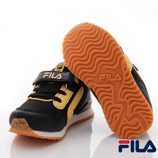 【童鞋520】FILA童鞋-經典慢跑運動鞋款(7-J451W-099黑-17-22cm)