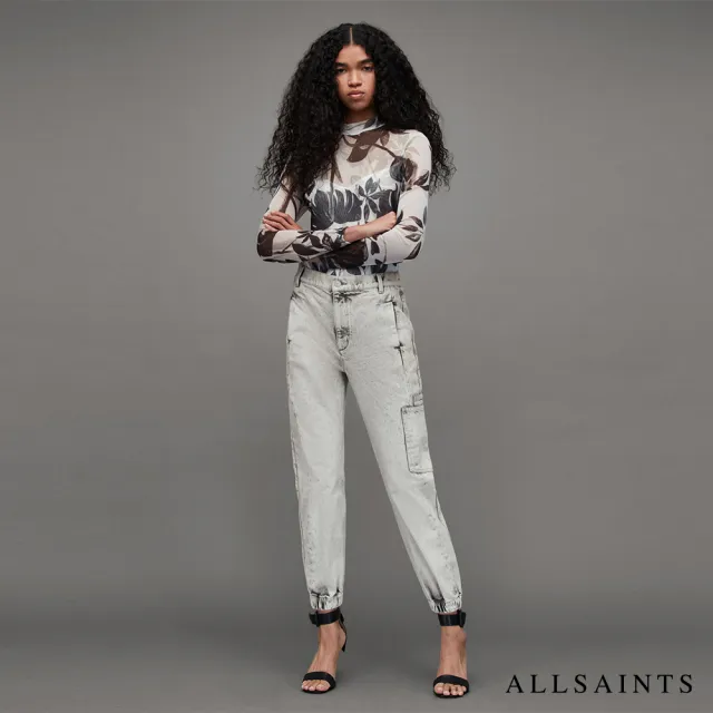 【ALLSAINTS】LEA 個性中腰水洗牛仔休閒長褲 WE004Z(常規版型)