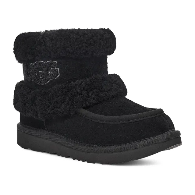 【UGG】童鞋/靴子/厚底靴/雪靴/Ultra Mini UGG Fluff(黑色-UG1143701KBLK)