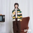 【gozo】再生羊毛條紋開襟毛衣外套(兩色)