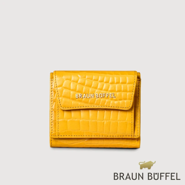 BRAUN BUFFEL 德國小金牛BRAUN BUFFEL 德國小金牛 台灣總代理 永恆 三折短夾-楊桃黃(BF819-414-CY)