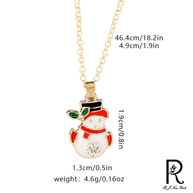 【RJ New York】溫馨聖誕節紅綠彩鑽鏤空項鍊(8色可選)
