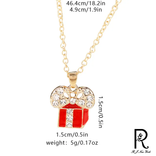【RJ New York】溫馨聖誕節紅綠彩鑽鏤空項鍊(8色可選)