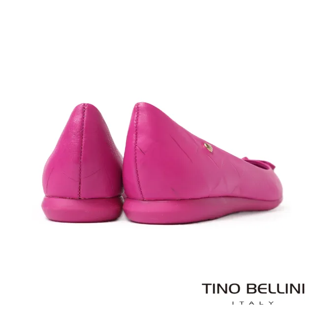 【TINO BELLINI 貝里尼】巴西進口菱格紋芭蕾舞鞋FSBT013(桃紅)