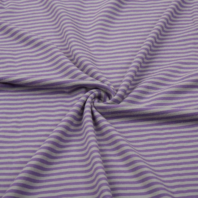 【ROBERTA諾貝達】男裝 經典條紋 保溫紗長袖POLO棉衫(紫)