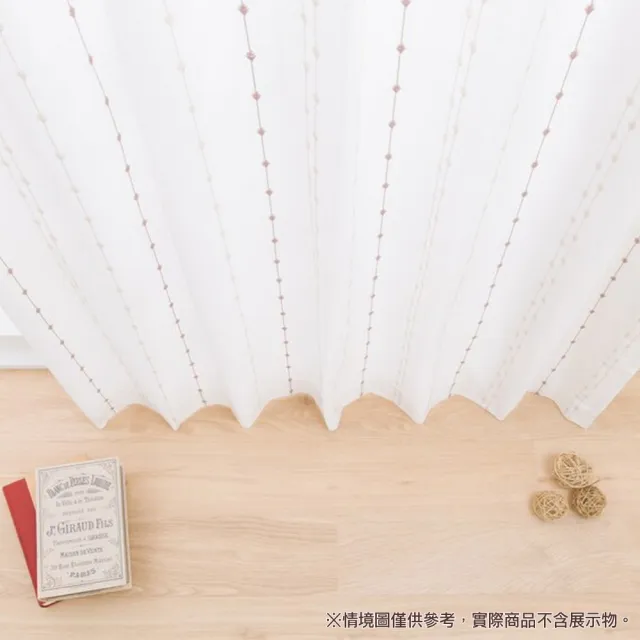 【NITORI 宜得利家居】隔熱遮像 蕾絲窗簾 窗紗 CORAL BR 100X138X1(蕾絲窗簾 窗紗 隔熱遮像 CORAL)