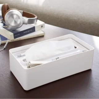 【YAMAZAKI】smart亮彩收納面紙盒-白(面紙盒/抽取式面紙盒/面紙盒/衛生紙盒) 
