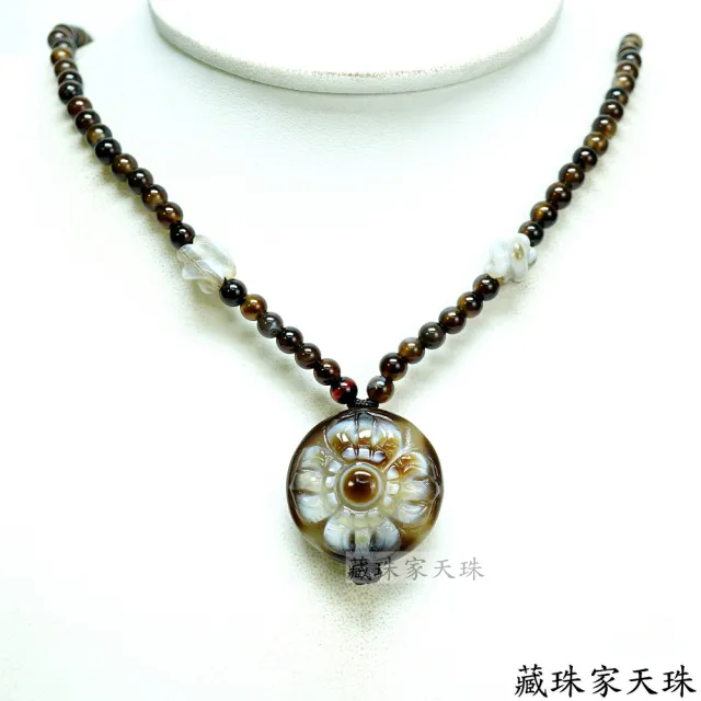 【藏珠家】精品29mm財咒天眼後刻十字金剛杵天珠項鍊