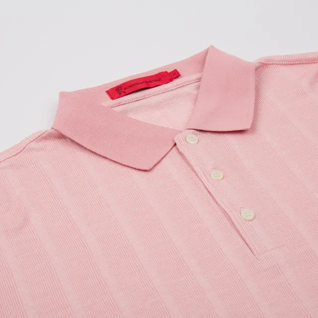 【ROBERTA諾貝達】台灣製男裝 紳士典雅 輕量保溫紗長袖棉衫(粉)