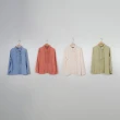【MASTINA】荷葉雪紡正裝長袖襯衫(藍 綠 米 桔/魅力商品)
