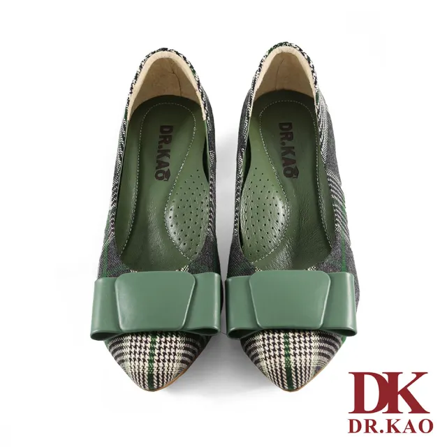 【DK 高博士】知性淑女 格紋 氣墊高跟鞋 71-0074-30(綠色)