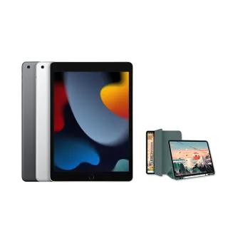 【Apple】2021 iPad 9 10.2吋/WiFi/64G(智慧筆槽皮套組) - momo