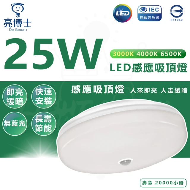 亮博士 25W 感應LED吸頂燈 蛋糕燈(白光/中性光/黃光)