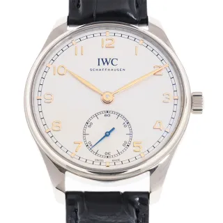 【IWC 萬國錶】Portuguese 葡萄牙自動皮帶表x銀面x40.4mm(IW358303)