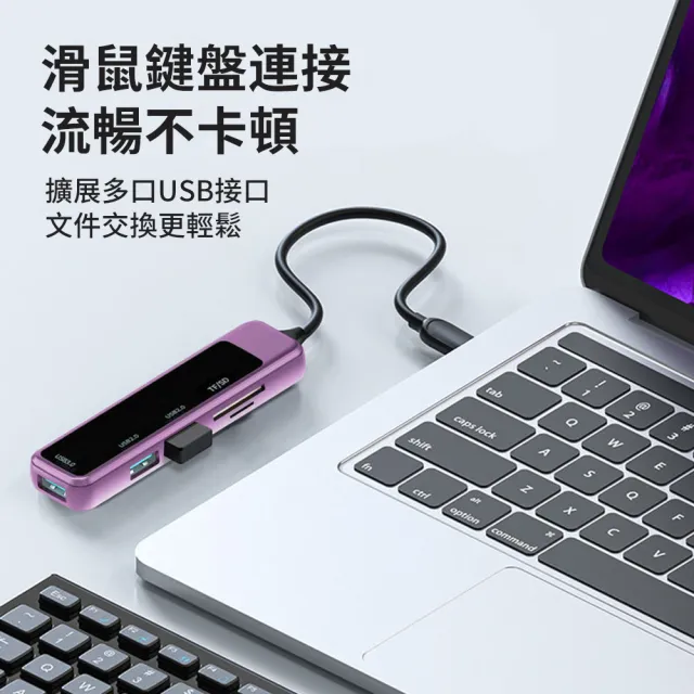 【限時優惠】Type-C/USB 五合一多功能轉接頭 筆電傳輸轉接器 集線器 USB3.0轉接頭(TF/SD/USB2.0/USB3.0)