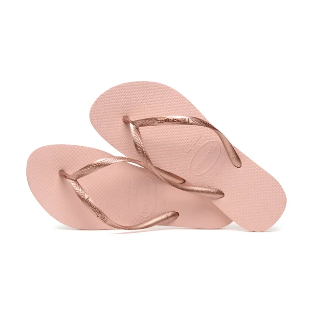 【havaianas 哈瓦仕】拖鞋 女鞋 夾腳拖 人字拖 巴西 Slim 芭蕾粉 4000030-0076W